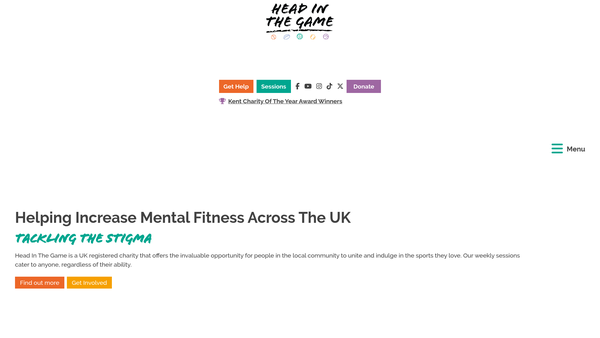 Screenshot of the Head In The Game website