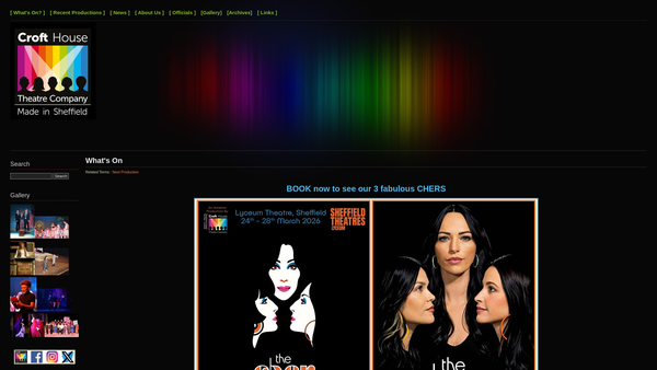 Screenshot of the Croft House Theatre Company website