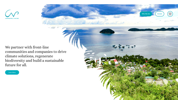 Screenshot of the Communities For Nature website