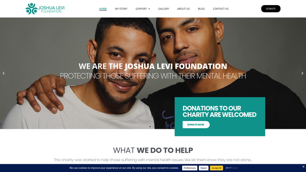 Screenshot of the Joshua Levi Foundation website