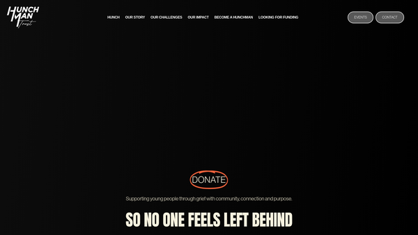 Screenshot of the The Hunchman Trust website