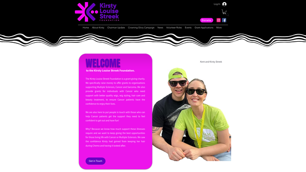 Screenshot of the Kirsty Louise Streek Foundation website