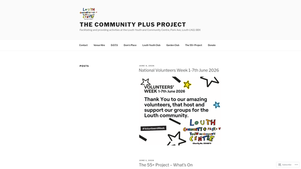 Screenshot of the The Community Plus Project,louth website