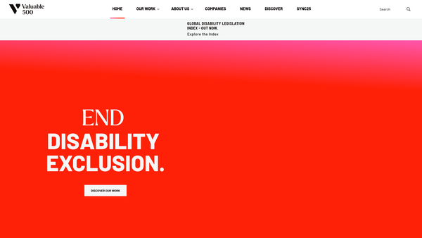 Screenshot of the The Valuable 500 Foundation website