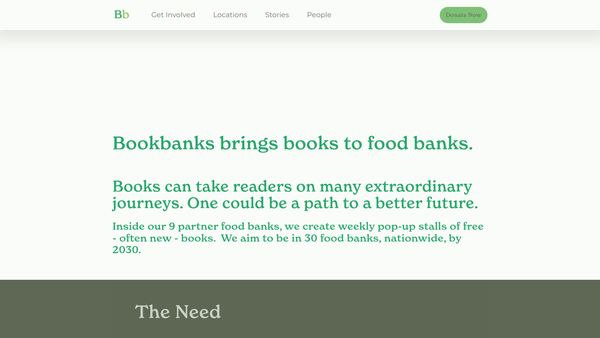 Screenshot of the Book Banks website