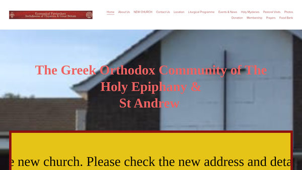Screenshot of the Greek Orthodox Community Of St Andrew website