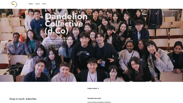 Screenshot of the Dandelion Collective website