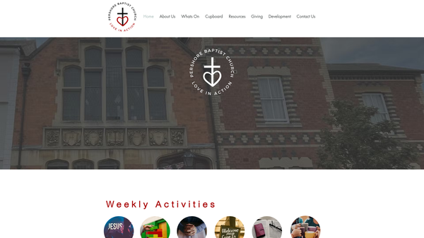 Screenshot of the Pershore Baptist Church website