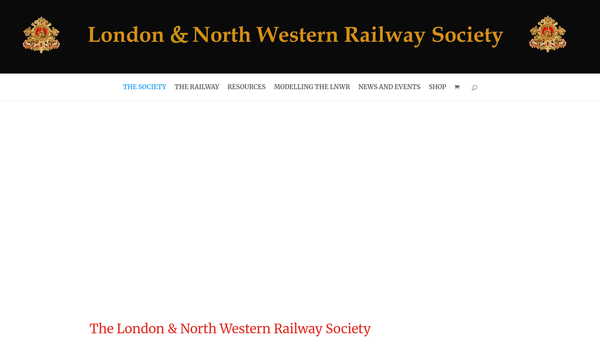 Screenshot of the L&nwr Society website