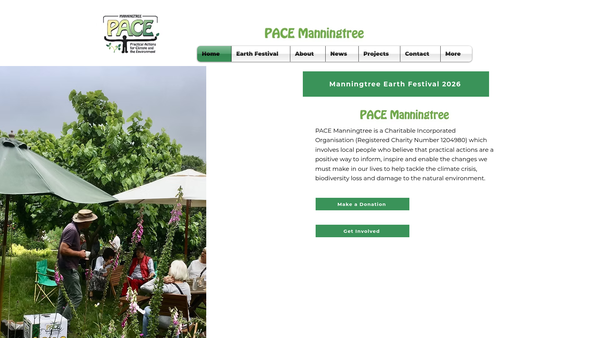 Screenshot of the Pace Manningtree website