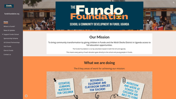 Screenshot of the The Fundo Foundation website