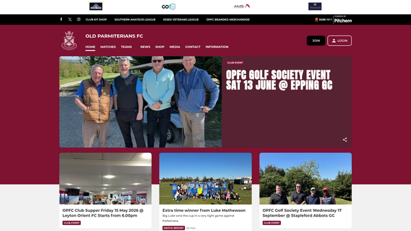 Screenshot of the Old Parmiterian's Association website