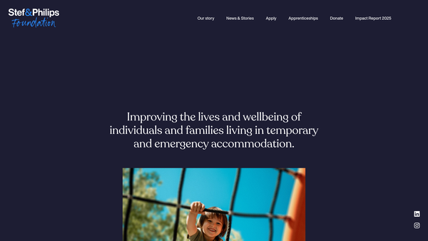 Screenshot of the The Stef & Philips Foundation website
