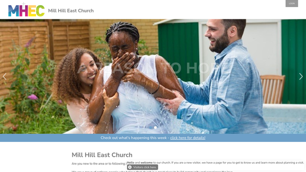 Screenshot of the Mill Hill East Church website