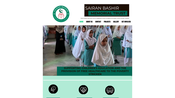 Screenshot of the Sairan Bashir Memorial Trust website