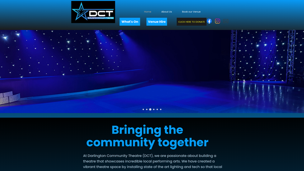 Screenshot of the Darlington Community Theatre website
