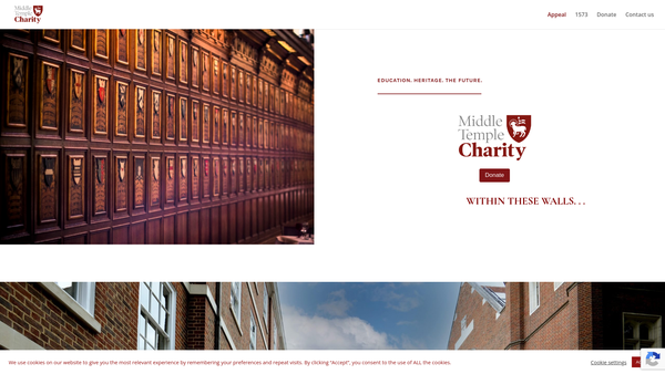 Screenshot of the Middle Temple Charity website