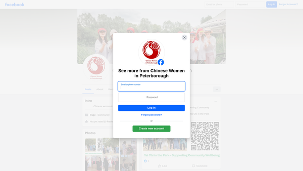 Screenshot of the Chinese Women In Peterborough website