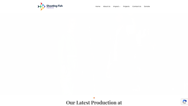 Screenshot of the Shooting Fish Theatre Company website