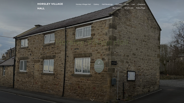 Screenshot of the Horsley Village Hall Trust website
