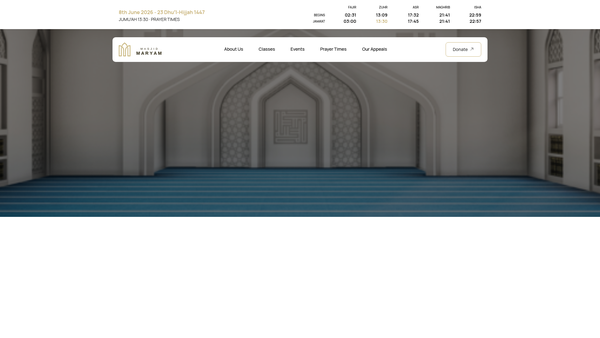 Screenshot of the Northeast Islamic Welfare Trust website