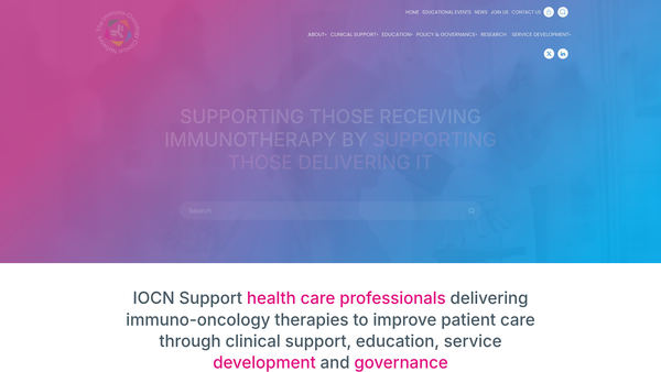 Screenshot of the Immuno-Oncology Clinical Network website