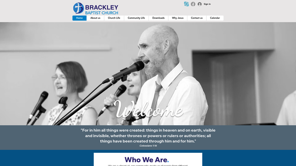 Screenshot of the Brackley Baptist Church website