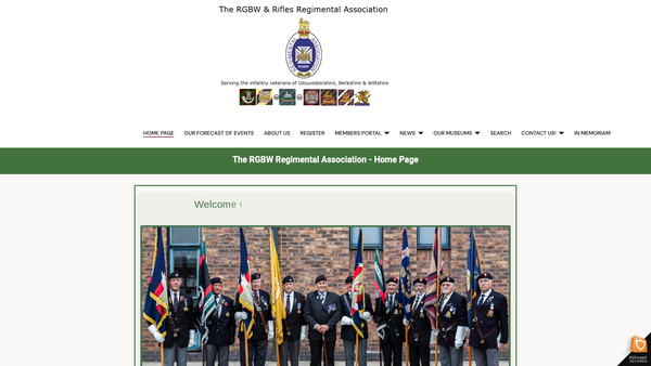 Screenshot of the The Gloucestershire Regiment Memorial website