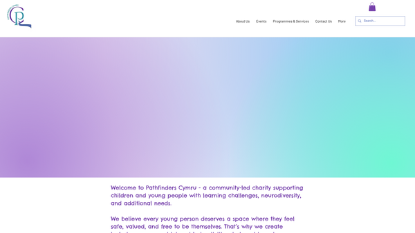 Screenshot of the Pathfinders Cymru website