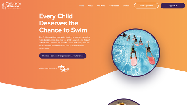 Screenshot of the Children's Alliance website