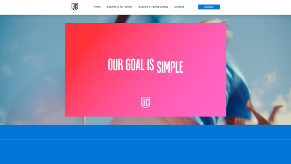 Screenshot of the Young Champs website
