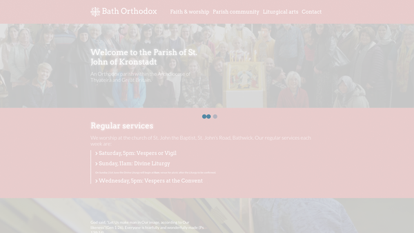 Screenshot of the Orthodox Parish Of St John Of Kronstadt website