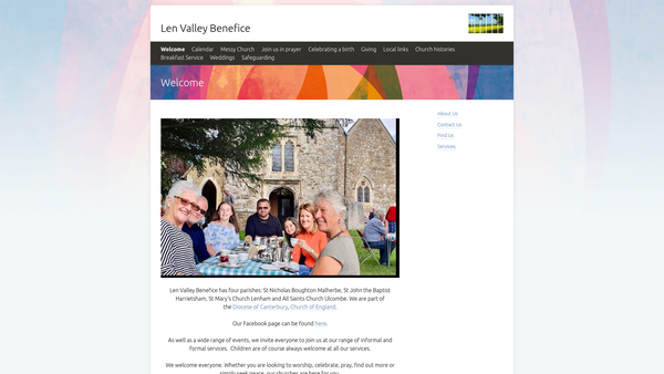 Screenshot of the St Mary's Lenham Pcc website
