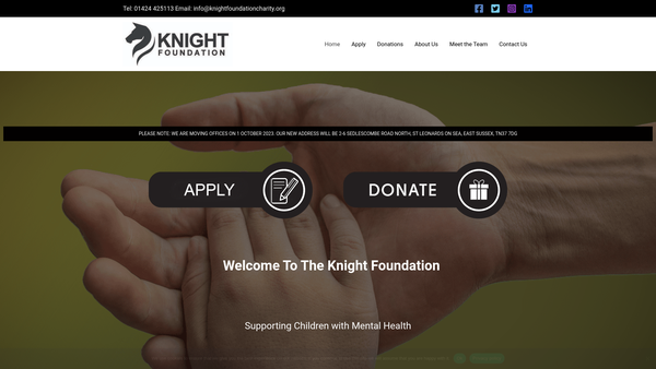 Screenshot of the Knight Foundation website
