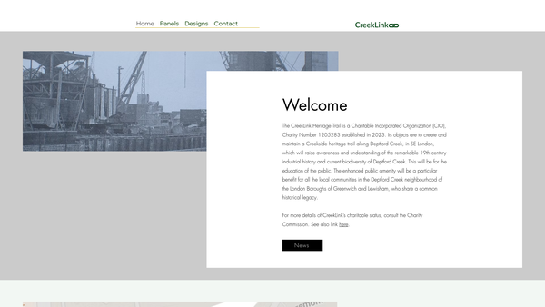 Screenshot of the Creeklink Heritage Trail website