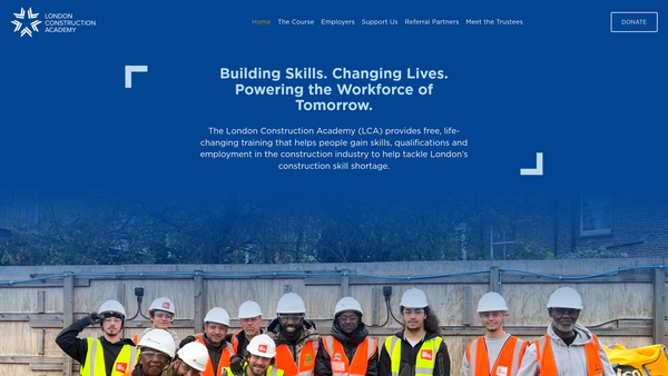Screenshot of the The London Construction Academy website