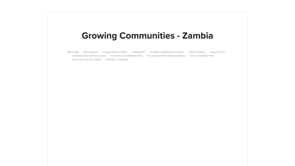Screenshot of the Growing Communities-Zambia website