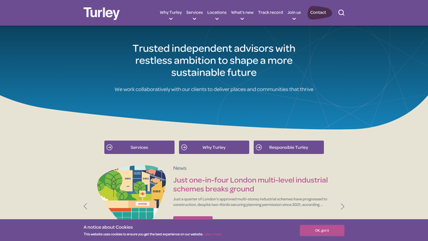 Screenshot of the The Turley Charitable Trust website
