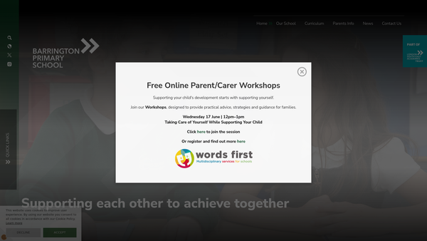 Screenshot of the Friends Of Barrington Association website