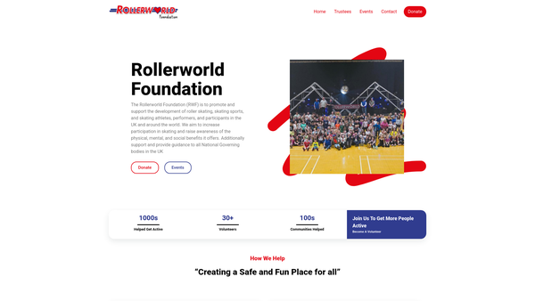 Screenshot of the Rollerworld Foundation (Rwf) website