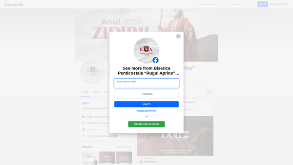 Screenshot of the Rugul Aprins Ipswich Romanian Church website