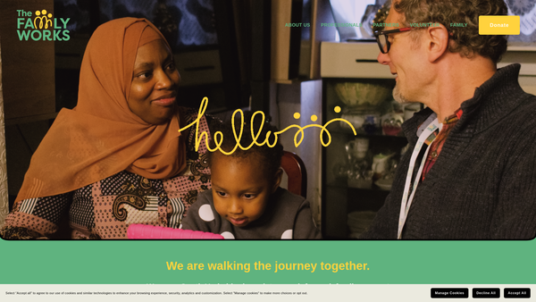 Screenshot of the The Family Works website