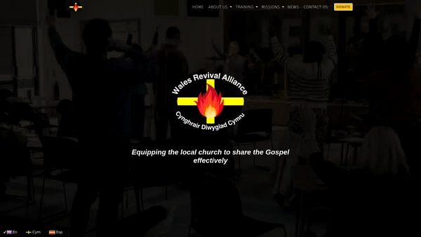 Screenshot of the Wales Revival Alliance website