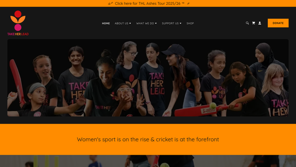 Screenshot of the Take Her Lead website