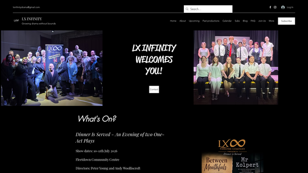 Screenshot of the Lx Infinity website