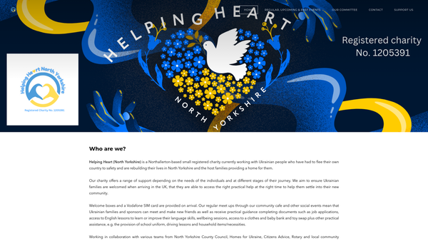 Screenshot of the Helping Heart (North Yorkshire) website