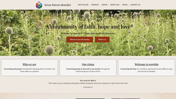 Screenshot of the Seven Towers Joint Council website