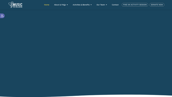 Screenshot of the Music4wellbeing website