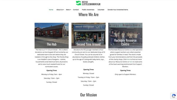 Screenshot of the Re-Use Littleborough website