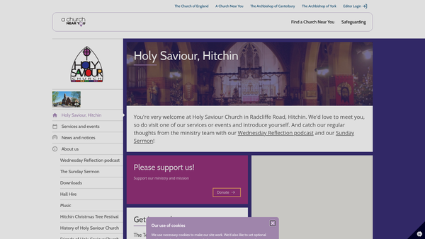 Screenshot of the The Parochial Church Council Of The Ecclesiastical Parish Of Holy Saviour, Hitchin website